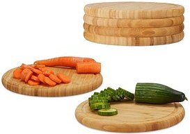 Thumbnail - relaxdays Frühstücksbretter Natur Ø 25,0 cm 6-tlg., 6 St.