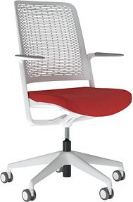 Nowy Styl Bürostuhl WITHME Stoff rot, Gestell grau