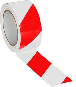 EICHNER Bodenmarkierungsband rot, weiß 5,0 cm x 33,0 m