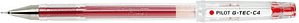 PILOT G-Tec C4 0.4 Gelschreiber transparent 0,4 mm, Schreibfarbe: rot, 1 St.