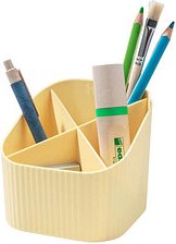 HAN Stiftehalter X-LOOP pastellgelb Kunststoff 4 Fächer 11,1 x 11,1 x 10,5 cm