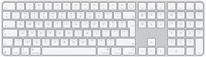 Apple Magic Keyboard (2024) mit Ziffernblock und Touch ID Tastatur kabellos silber, weiß