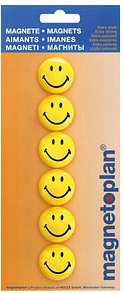 Thumbnail - magnetoplan Smilie Magnete Motiv, Kunststoff Ø 3,0 cm, 6 St.