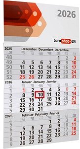 büroshop24 3-Monats-Wandkalender Basic 2026