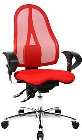 Topstar Bürostuhl Sitness® 15, ST19UG21 Stoff rot, Gestell chrom
