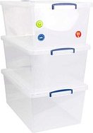 Really Useful Box Aufbewahrungsboxen 3x 62 l transparent 44,0 x 68,5 x 28,7 cm, 3 St.