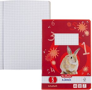 Thumbnail - herlitz Schulheft x.book Lineatur 5 kariert DIN A5 ohne Rand, 32 Blatt, 1 St.