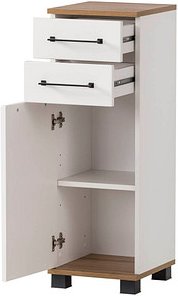 Thumbnail - MÖBELPARTNER Badschrank Jelda 154177 eiche landhaus, weiß 30,3 x 32,6 x 88,1 cm