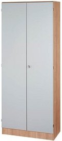 HAMMERBACHER Aktenschrank Schrank Prokura, V6100/N/S/SG nussbaum, silber 4 Fachböden 80,0 x 42,0 x 200,4 cm