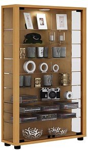 Thumbnail - VCM my home Lumo Mini Vitrine buche 8 Fachböden mit Beleuchtung