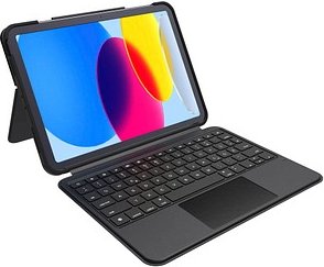 DEQSTER Smart Combo Touch Keyboard Tablet-Tastatur grau geeignet für Apple iPad 10. Gen (2022), Apple iPad 10. Gen (2024...