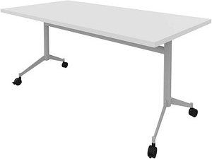 Quadrifoglio Mehrzwecktisch Pop-up weiß, alu rechteckig, T-Fuß-Gestell alu, 160,0 x 80,0 x 74,0 cm