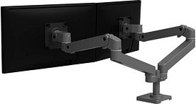 ergotron Monitor-Halterung LX Pro Dual Side-By-Side 45-686-293 dunkelgrau für 2 Monitore, Tischbohrung, Tischklemme
