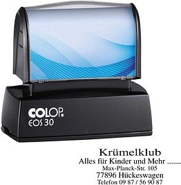Thumbnail - COLOP Textstempel, individualisierbar EOS 30 selbstfärbend blau, schwarz, rot ohne Logo, 1 St.