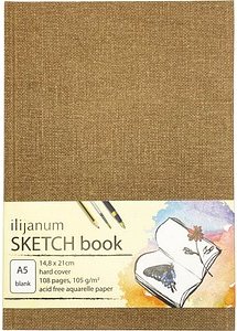 Ilijanum Skizzenbuch DIN A5 blanko, walnuss Hardcover 54 Seiten, 1 St.