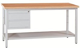 Gürkan Werkbank lichtgrau 2 Schubladen 160,0 x 60,0 x 84,0 cm