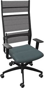 Thumbnail - Dauphin Bürostuhl Lordo Stoff grau, Gestell schwarz