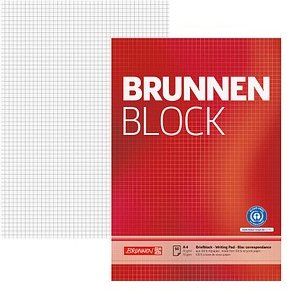BRUNNEN Briefblock DIN A4 kariert Lineatur 22