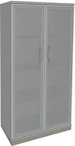 fm Aktenschrank Sidney, 4260267328972 lichtgrau, Acrylglas satiniert 3 Fachböden 80,0 x 44,2 x 151,7 cm