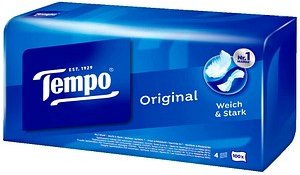 Tempo Taschentücherbox Original 4-lagig weiß, 100 Tücher