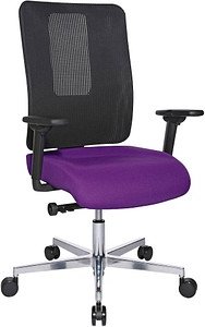 Topstar Bürostuhl Sitness Open X (N) Deluxe Alu mit Schiebesitz, OX39WTW2 T330 Stoff lila, Gestell alu