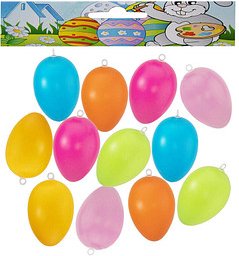 Plastik-Figur bunt, pastell Eier Ø 6,0 cm, 12 St.