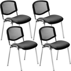 4 Nowy Styl Besucherstühle Iso Ergo Mesh anthrazit, schwarz Stoff