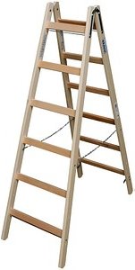 Thumbnail - KRAUSE Stehleiter beidseitig STABILO natur 2x 6 Sprossen, H: 175,0 cm