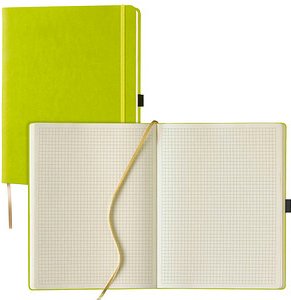 Lediberg Notizbuch Tucson ca. DIN A4 kariert, lemongreen Hardcover 240 Seiten, 1 St.