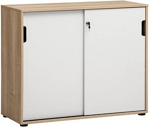 Thumbnail - MÖBELPARTNER Schiebetürenschrank Emmik, 702043 weiß, weiß-eiche 1 Fachboden 100,1 x 41,0 x 83,6 cm