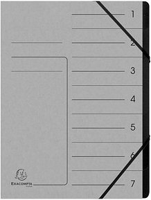 Exacompta Ordnungsmappen 7 Fächer grau