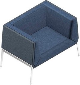 Thumbnail - Quadrifoglio Besuchersessel Accord blau, grau weiß Stoff 101,0 x 68,0 x 76,0 cm, 1 St.