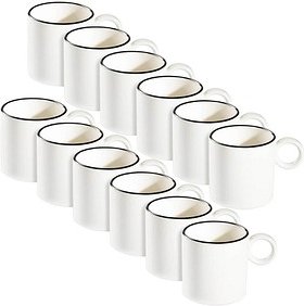 Thumbnail - 12 ID Fine Kaffeetassen Modest Black Ring weiß 0,08 l