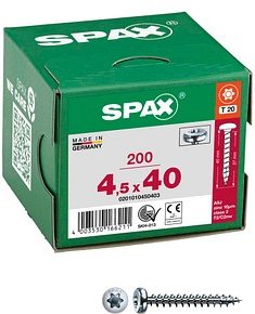 Thumbnail - SPAX® Universalschrauben T20 Halbrundkopf WIROX 0201010450403 4,5 mm x 40 mm, 200 St.