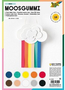 folia Moosgummi Basic sortier mehrfarbig 10 Blatt