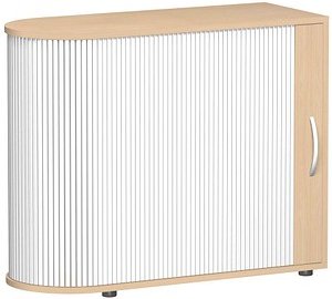 geramöbel Flex Rollladenschrank buche, silber 1 Fachboden 100,0 x 40,0 x 83,0 cm