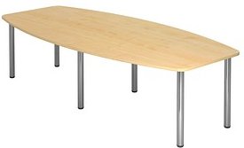 HAMMERBACHER Konferenztisch KT28C ahorn Tonnenform, Rundrohr chrom, 280,0 x 85,0/130,0 x 72,0 - 74,0 cm