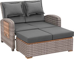 greemotion Loungesofa Bahia Tobago grau Kunststoff, Metall, 9-teilig
