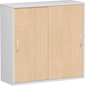 geramöbel Schiebetürenschrank Flex, S-312353-BL lichtgrau, buche 2 Fachböden 120,0 x 42,5 x 118,2 cm
