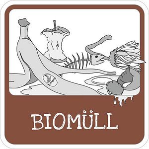 SafetyMarking® Hinweisschild "Mülltrennung Biomüll" quadrat 10,0 x 10,0 cm, 1 St.