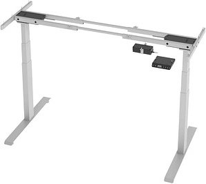 Thumbnail - BaseLite elektrisch höhenverstellbares Schreibtischgestell silber ohne Tischplatte, T-Fuß-Gestell silber 106,5 - 176,5 x...