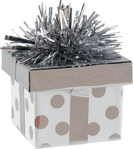 amscan® Ballongewicht silber, weiß Geschenk, 1 St.