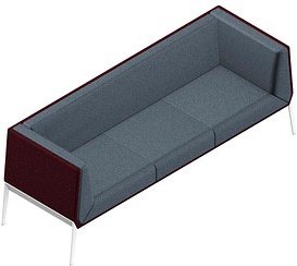 Thumbnail - Quadrifoglio 3-Sitzer Sofa Accord grau, bordeaux weiß Stoff, 1 St.