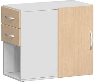 geramöbel Flex Standcontainer lichtgrau, buche 2 Auszüge 80,0 x 42,0 x 72,0 cm