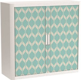 PAPERFLOW easyOffice Vintage Rollladenschrank 60868 2 Fachböden 110,0 x 41,5 x 104,0 cm