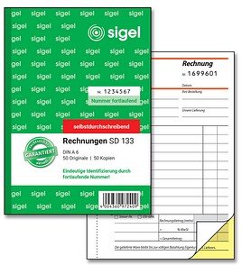 SIGEL Rechnung mit fortlaufenden Nummern Formularbuch SD133, 1 St.