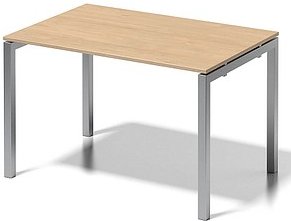 BISLEY Cito Schreibtisch ahorn, silber rechteckig, 4-Fuß-Gestell silber 120,0 x 80,0 cm
