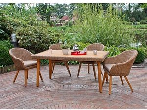 Thumbnail - Garden Pleasure Sitzgruppe CARSON taupe, braun Kunststoff, Holz, 9-teilig