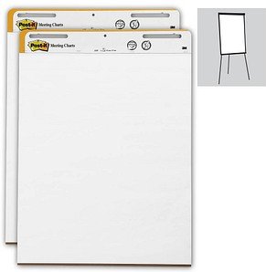 Post-it® Flipchart-Papier Super Sticky Meeting Chart blanko 63,5 x 77,5 cm, 30 Blatt, 2 Blöcke