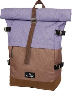 Thumbnail - Walker Schulrucksack Roll-Up Two Kunstfaser beige/lila 30 l